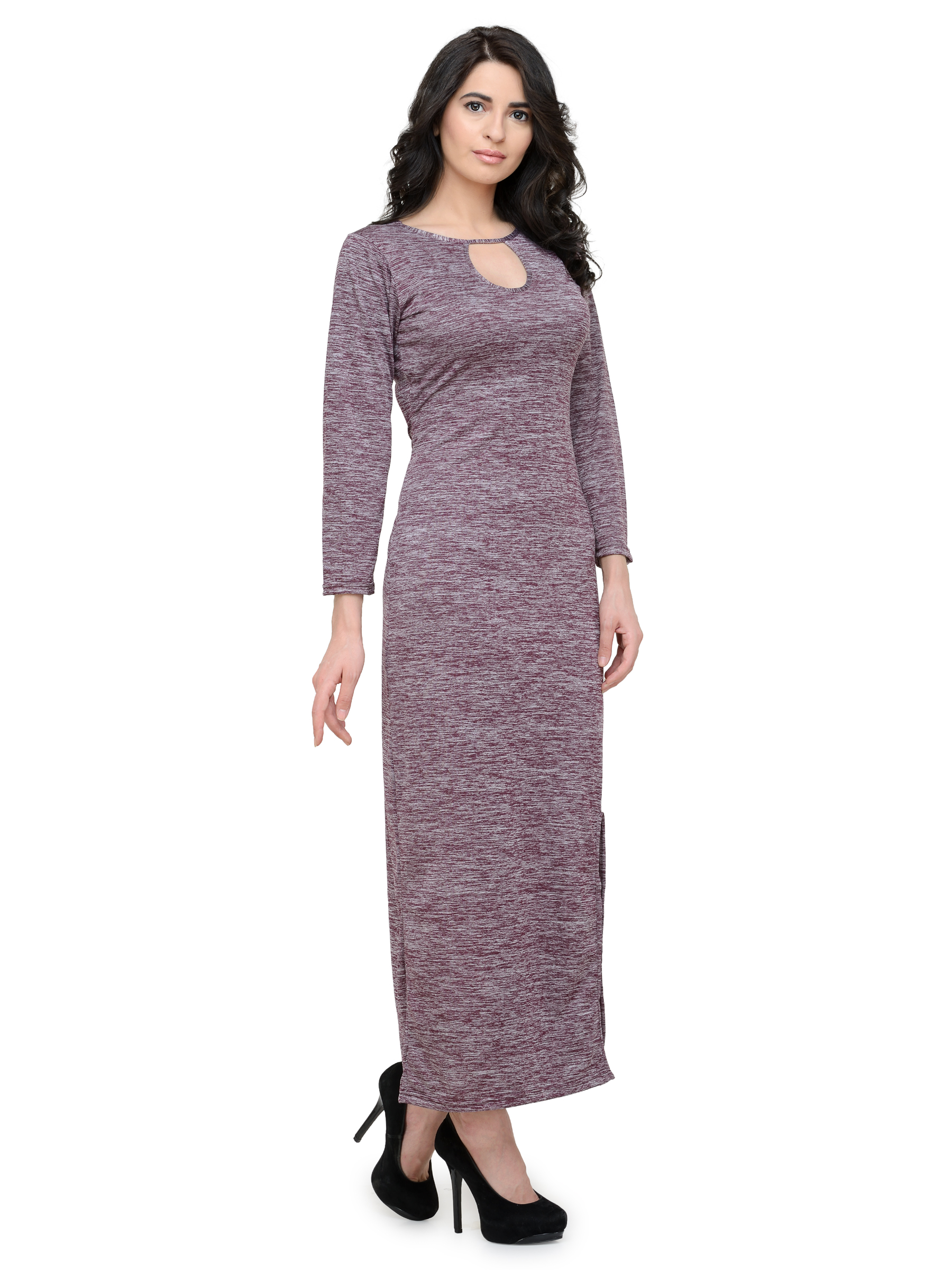 JAW DROPPING MAUVE MAXI WITH FRONT SLIT